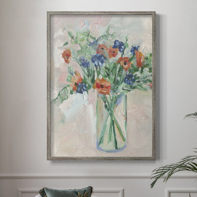 Painterly Soft Bouquet II Framed Print - Solid Wood