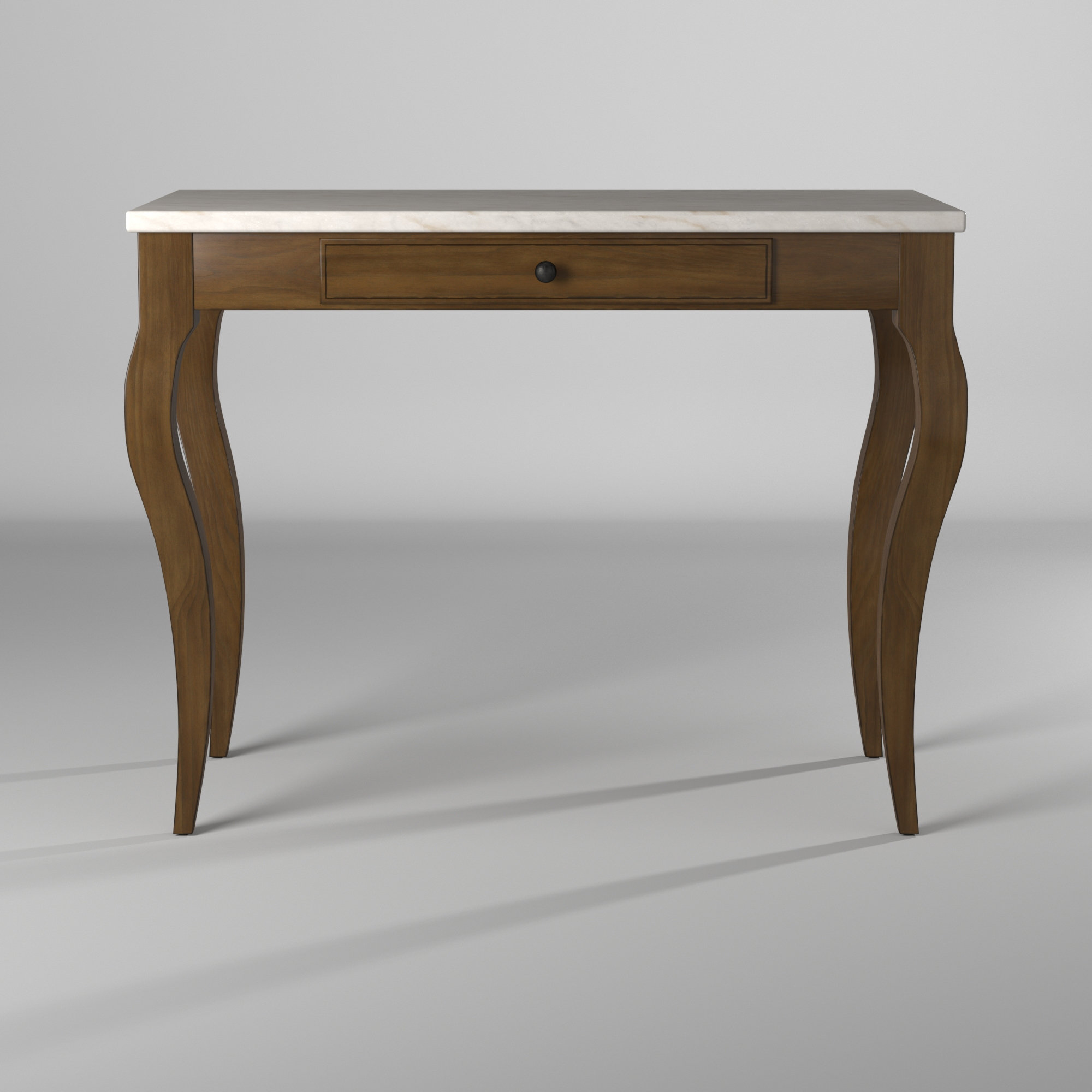 Marble Top Solid Wood Base Writing Desk