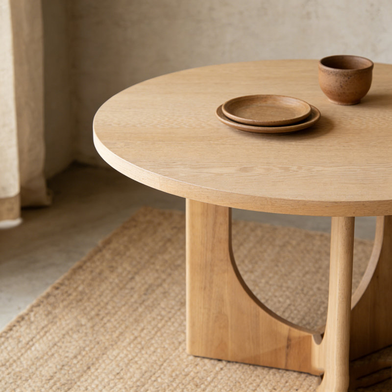 48" Round Dining Table, Natural