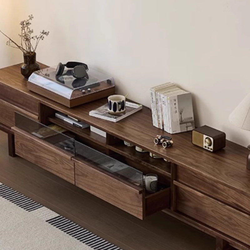 Meuble télé en bois massif de style rétro