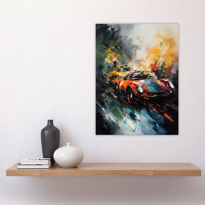 Wall Art Print Sports Car Racing Oil Painting For Motor Racing Cave Poster