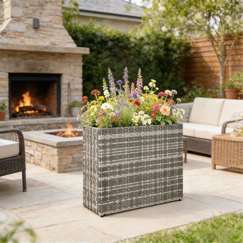 Patio Elevated Planter Box,Raised Garden Bed, Gray