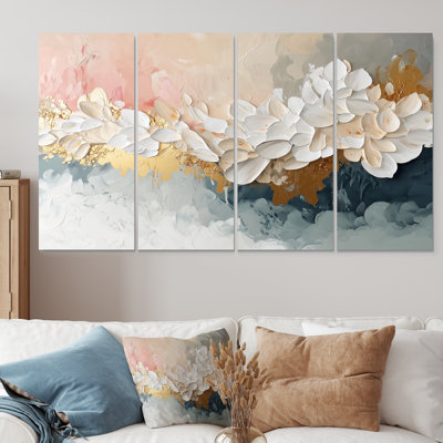«White Brushstroke Abstract Paint II - Abstract Collages», art mural sur toile