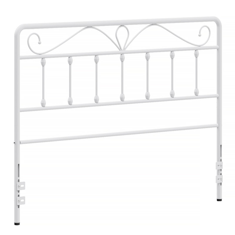Open-Frame Steel Metal Headboard, Queen , White