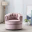 Fauteuil demi-tonneau pivotant en velours Haldeman-421567006