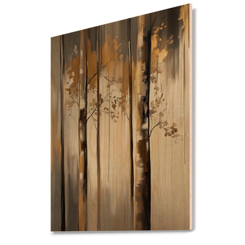 Burren II - forêt, art mural en bois, H 32 po x l 24 po, Rectangulaire
