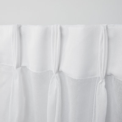Panneaux de rideaux à plis diaphanes de couleur unie blanc d'hiver Chage