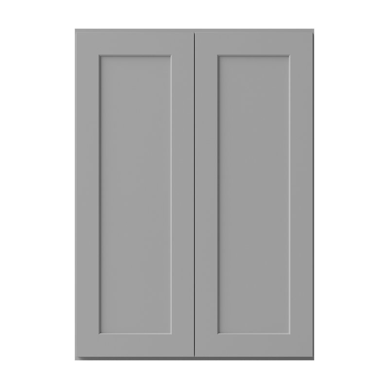 Armoire de cuisine en bois massif prête à assembler, 30", Gris, 42"