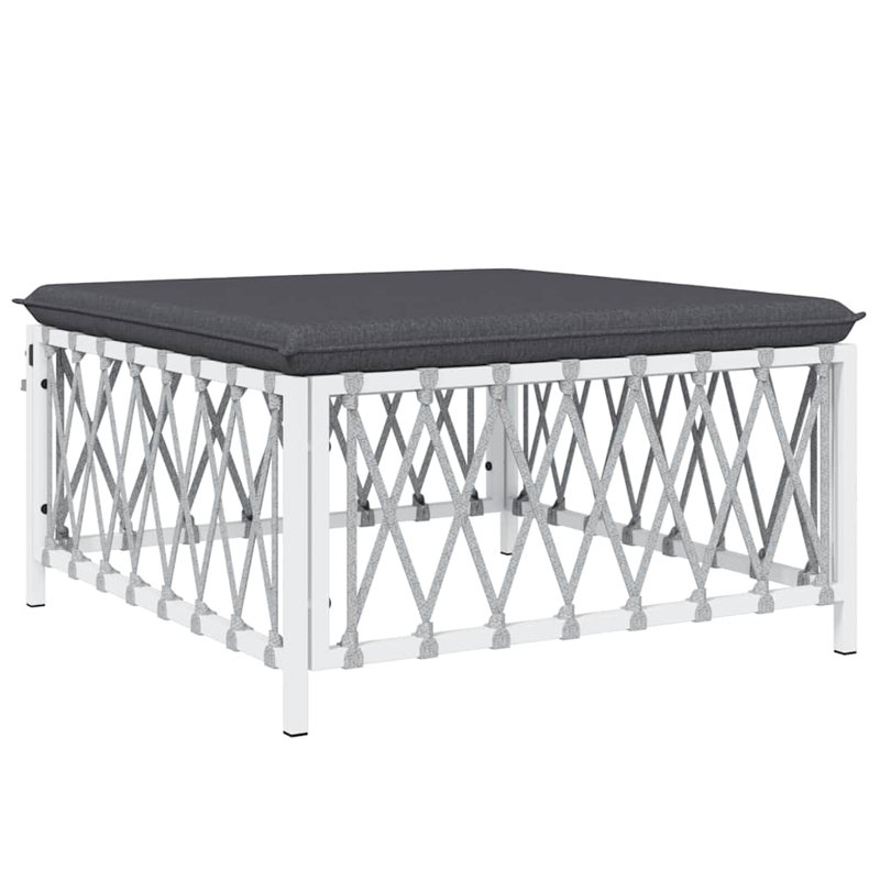 Upholstered Outdoor Ottoman with Sunbrella® Cushion, White
