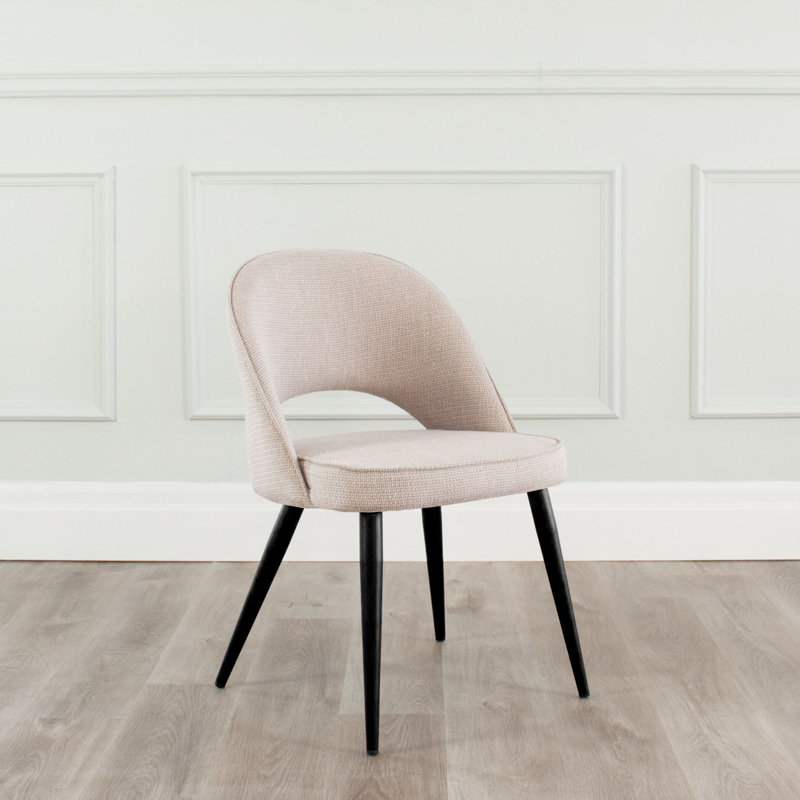 Chaise d'appoint en tissu Albeiro, Bisque, Noir