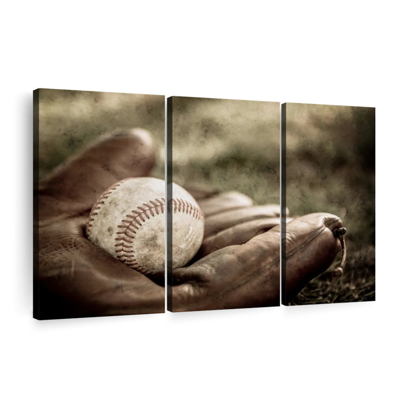 " Baseball On Glove ", 32" H x 50" W x 1.25" D