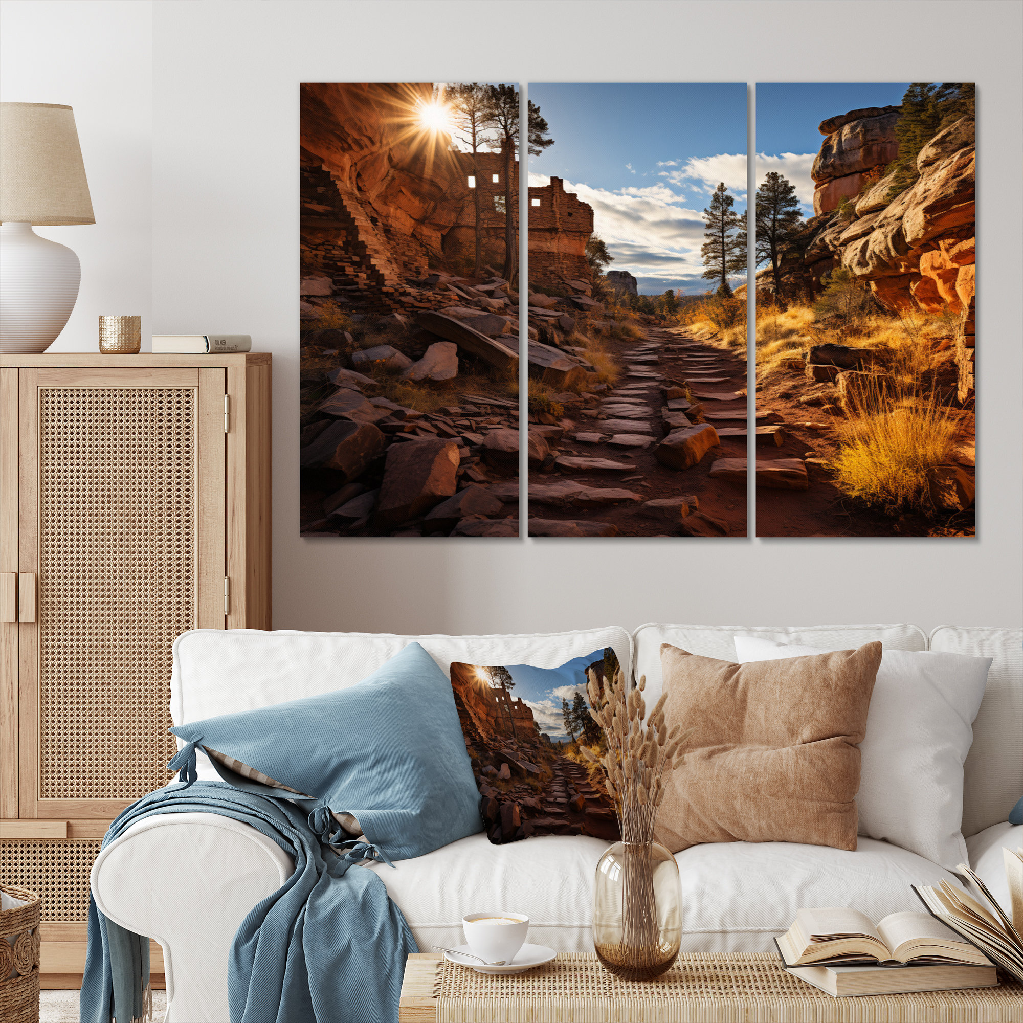 Millwood Pines Canyon Carved Legacy On Canvas 3 Pieces Print | Wayfair