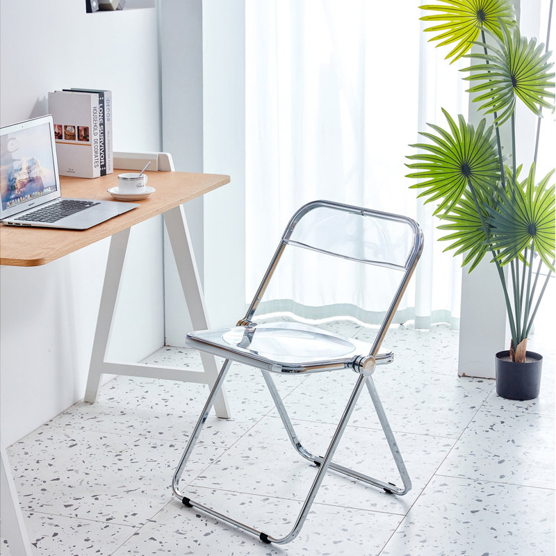 Chaise de bureau pliante transparente Leiana