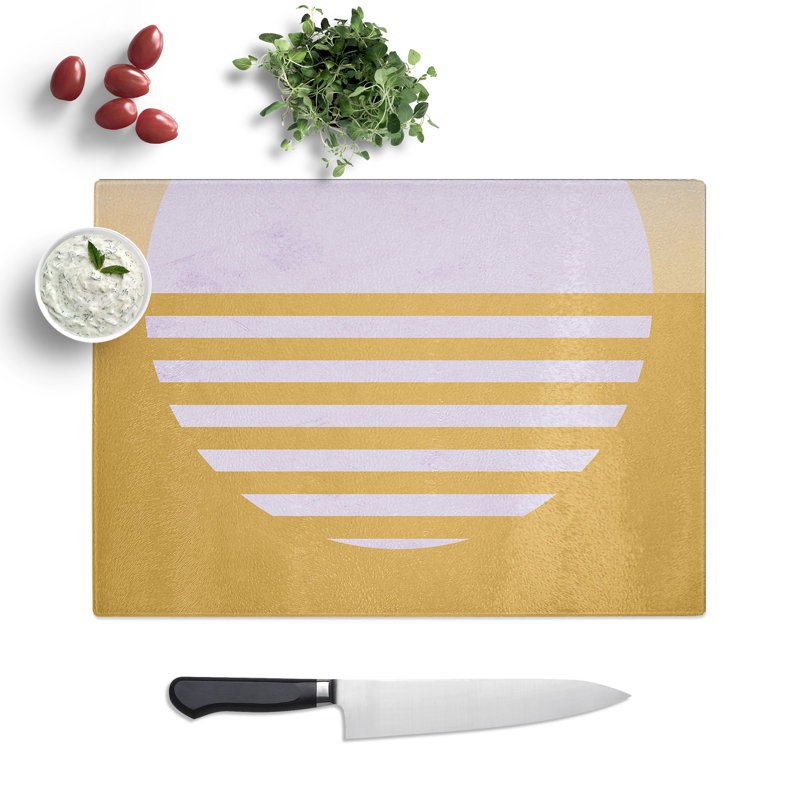Abstract Sunset Chopping Board, 0.4cm H x 28.5cm W x 39cm L