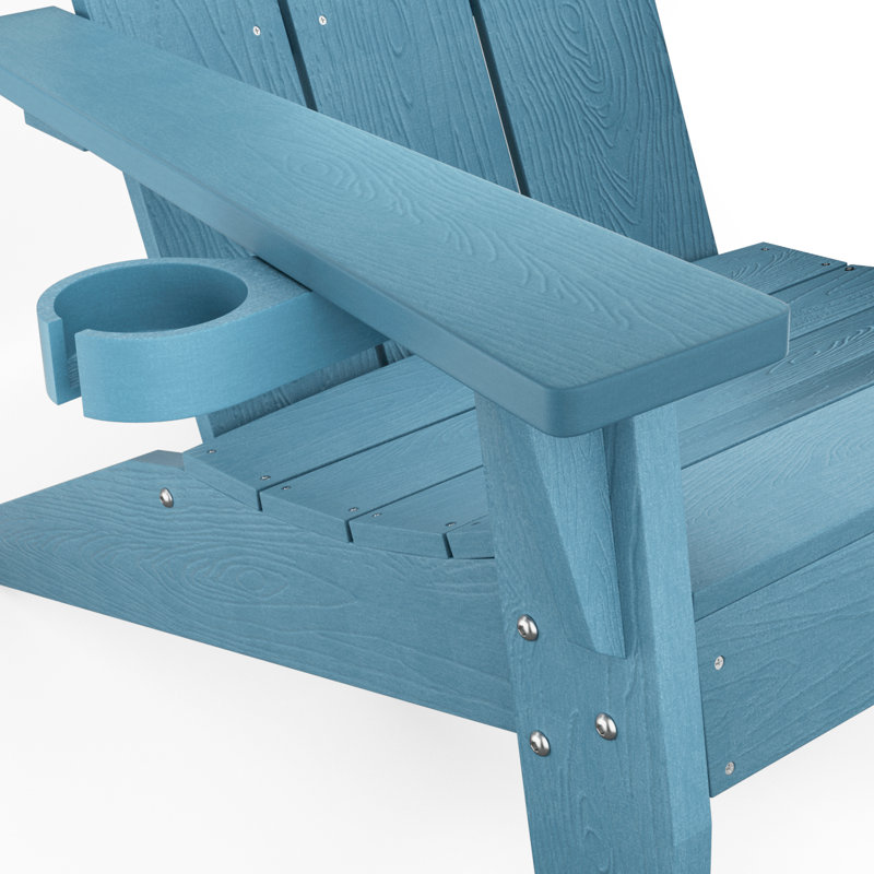 Chaise Adirondack en plastique / résine Harlean, Bleu