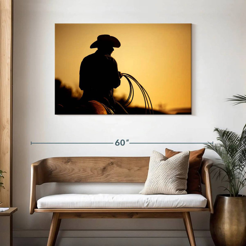 Lelar Cowboy With Lariat, 30" H x 45" W