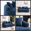Elegant White Curved Loveseat - Cozy 2-Seater Sofa with Chenille Fabric & Plush Comfort for Small Spaces-2012021861
