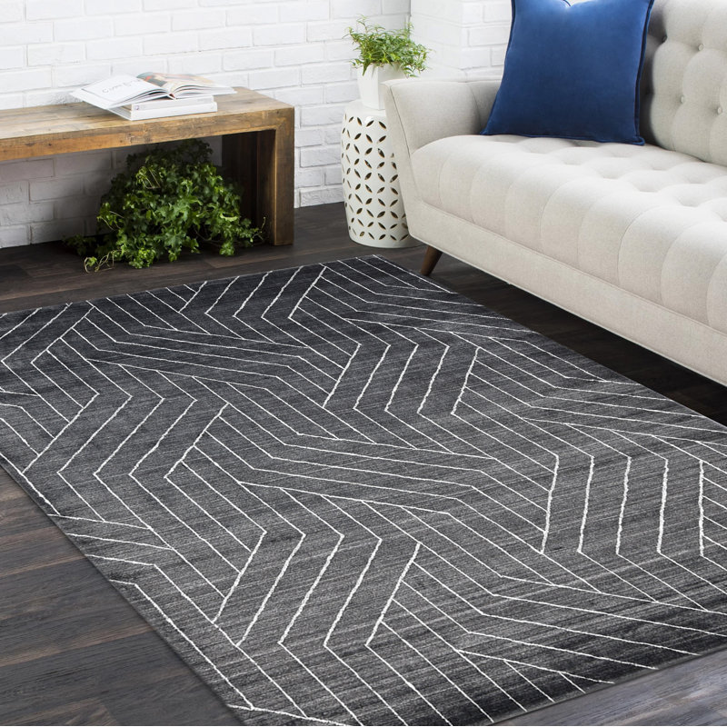 Kali Hand Knotted Geometric Area Rug, Rectangle 8' x 10'