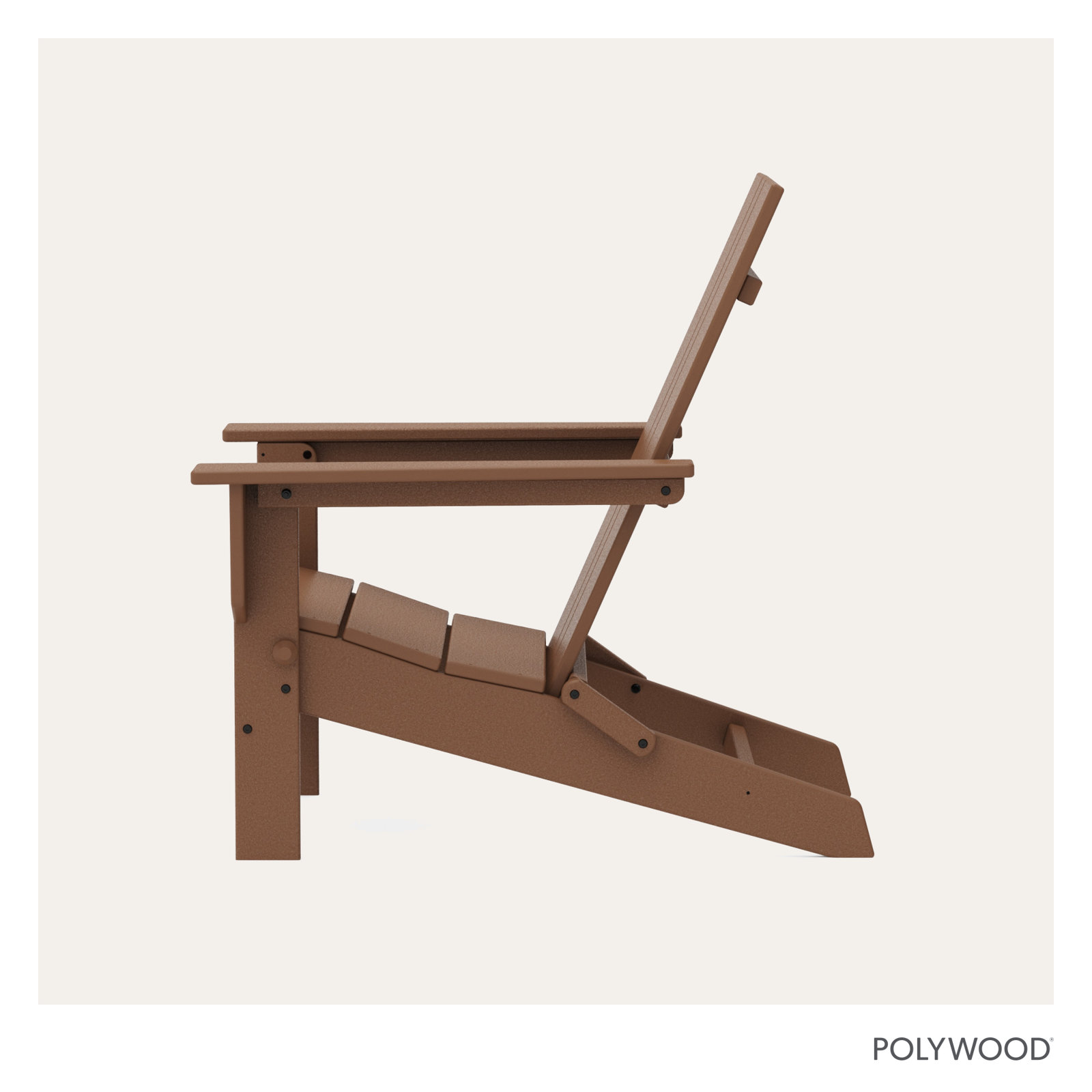 POLYWOOD® Folding Adirondack Chair, Brown