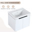 Meuble-lavabo 60 po à fermeture en douceur avec lavabo et tablettes de rangement