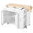 White Rolling Kitchen Island With Adjustable Drop Leaf, 3 Tier Cabinet Organizer, Internal Storage, 2 Drawers, Towel Rack, Stable Countertop, Pull Out Cabinet, Storage Cart,-767096208