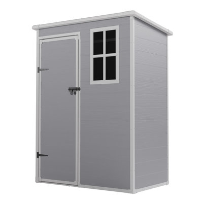 5 ft. W × 3 ft. D Durable Resin Outdoor Storage Shed With Floor and Doors for Garden Patio  Furture and Tools