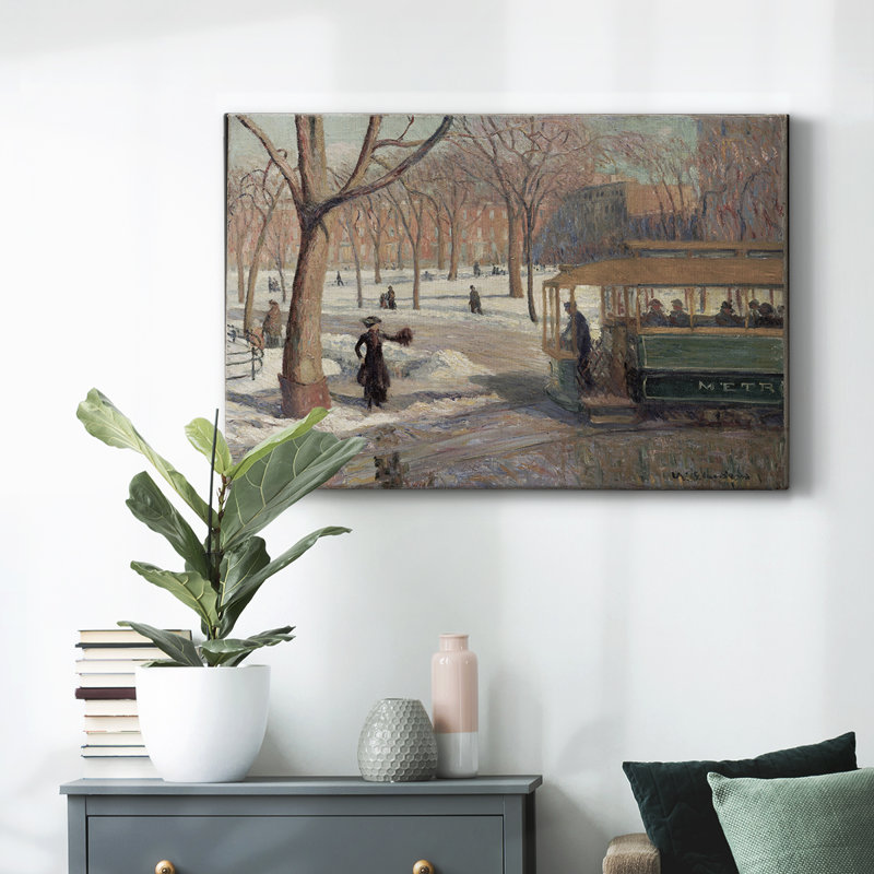 Paysage rétro -DIV, H 9 po x l 13 po x P 1,5 po, Toile tendue