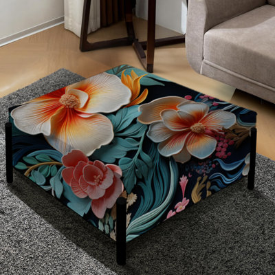 Motif tropical à motif cachemire - Grand repose-pieds carré à motif cachemire