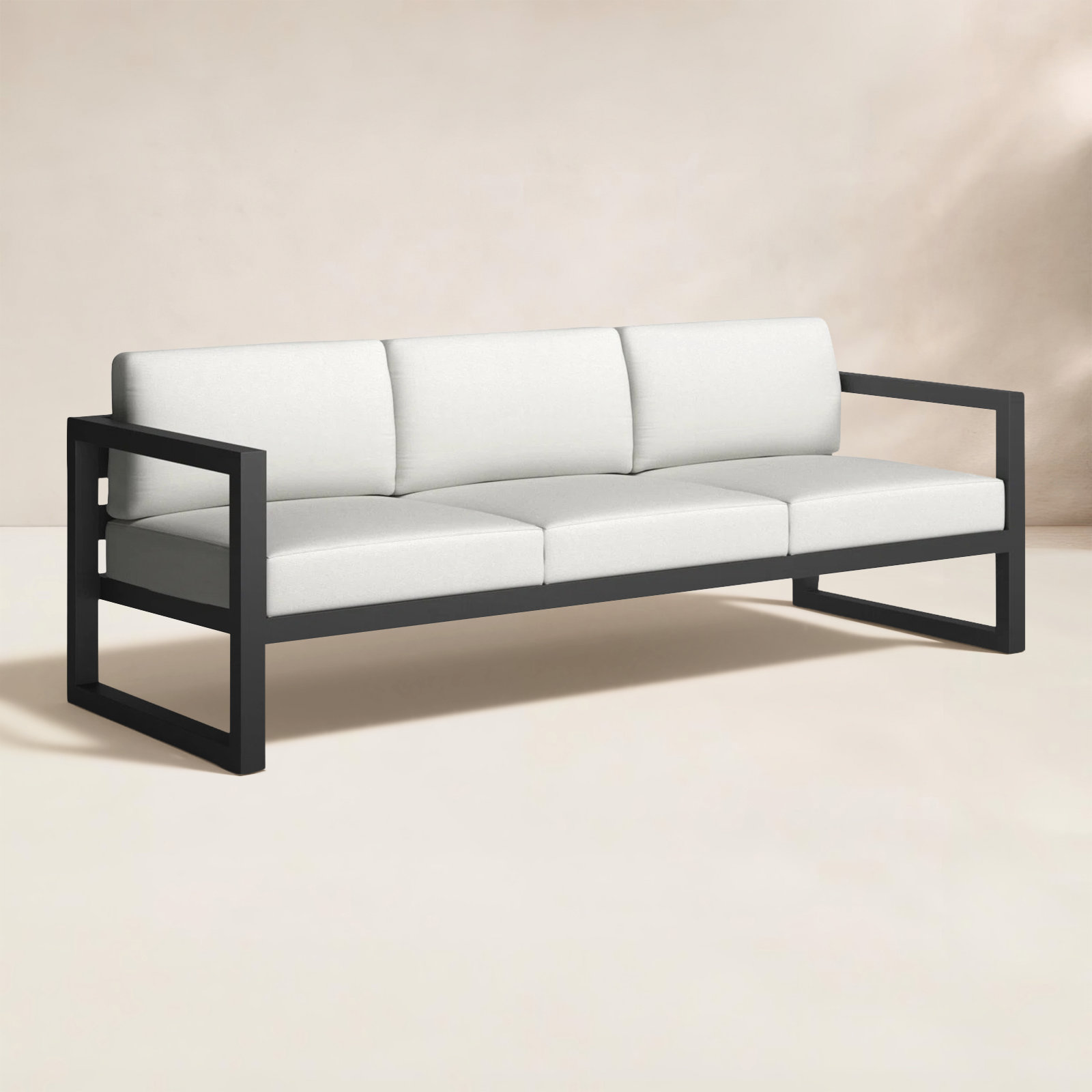 Smith 84" Sunbrella® Patio Sofa, Canvas Natural, Slate