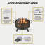 Fire Pit - 32-Inch Outdoor Wood Burning Firepit with Screen, Poker, and Cover - Outdoor Fire Pits for Backyard, Deck, or Patio by Pure Garden (Black)