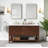 Zoe 60'' Double Bathroom Vanity Base Only in Walnut Finish