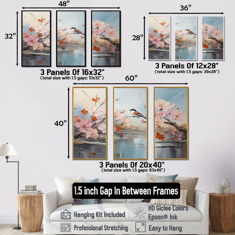 Birds Of Paradise Flowers Fields I - Flower Art Wall Art, ensemble d'impression, Cadre flottant noir