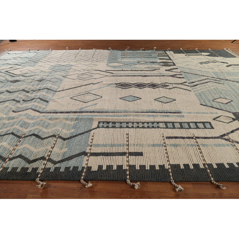 Handmade Wool Moroccan Large Abstract Rug 12x18