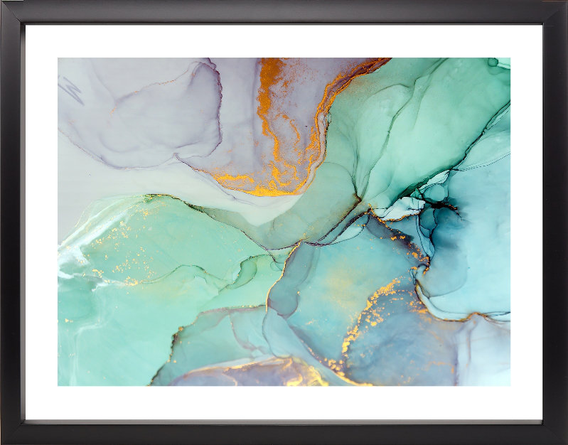 Marble 1 Piece Single Picture Frame Wall Art, 212.852 cm H x 162.052 cm W, Satin Black