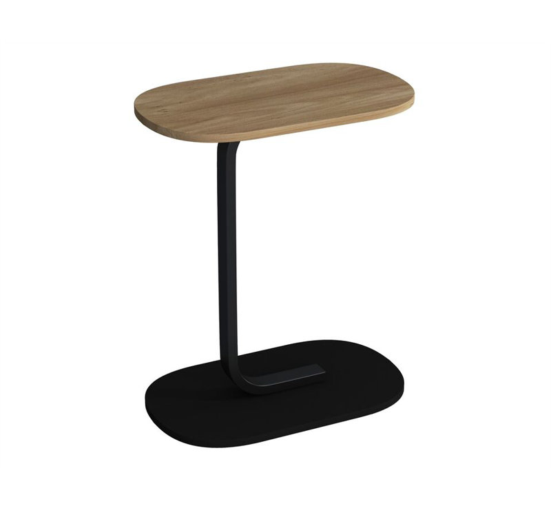 Darrett 30cm W Metal Bedside Table, Oak