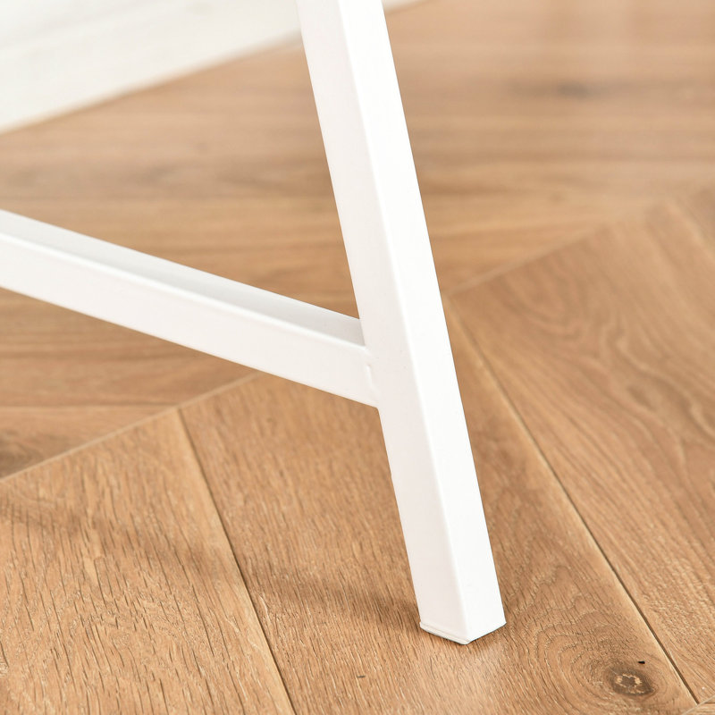 Bureau d'ordinateur avec aspect bois naturel, tiroir, tablettes de rangement, économiseur d'espace, structure en métal pour bureau à domicile, bois, tablette de présentation, largeur de 19,29 po, conception stable