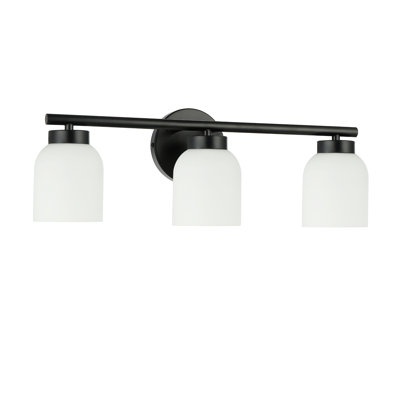 Ensemble de meuble-lavabo 3 lumières Vonda - noir mat