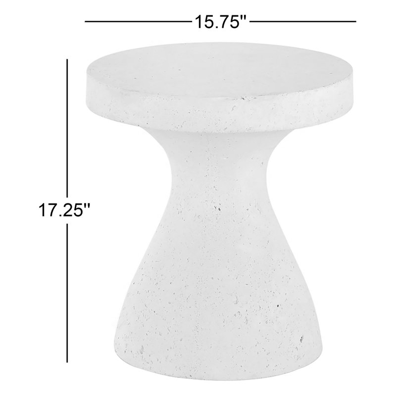 Koda Outdoor Round Side Table, Textured White