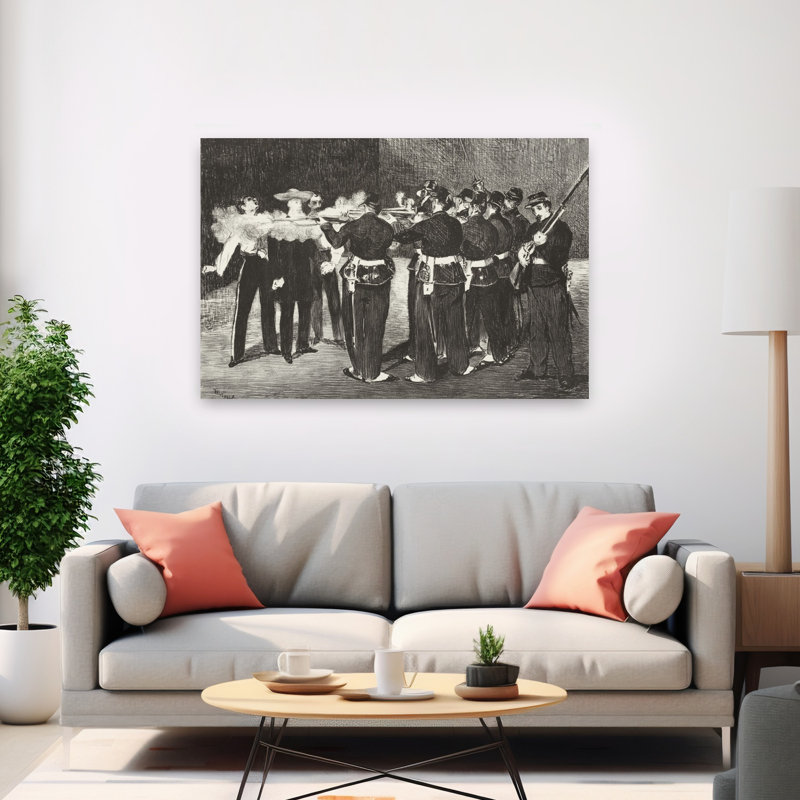 The Execution Of Emperor Maximilian, 1868, Printed 1884 Abstract Contemporary Wall Art Print by Edouard Manet - Wrapped Canvas Print