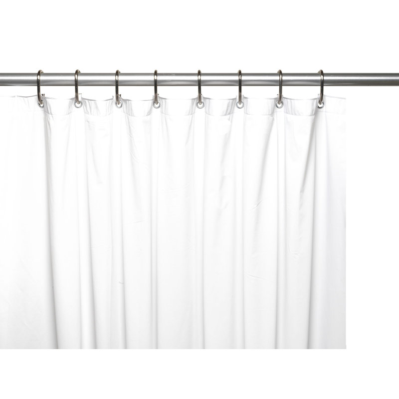 Doublure de douche simple en vinyle magnétisé robuste Ianthe, Blanc, 72" H x 70" W