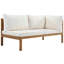 Ensemble de 5 canapés d'extérieur de style japonais avec structure en bois d'acacia et coussins résistants aux intempéries