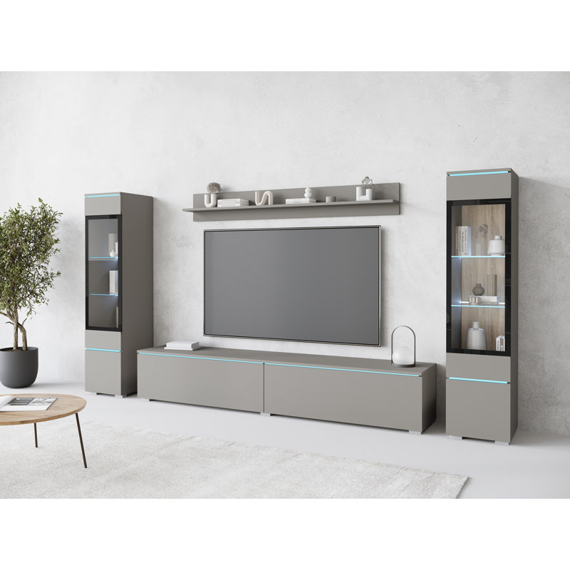 Veve II Unfinished Entertainment Centre for TVs up to 78", Grey Pallad