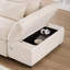 Canapé-lit modulaire en L 107 po en L chenille avec canapé-lit, accoudoirs réglables, charge USB et repose-pieds de rangement de type C pour salon et appartement-129465854