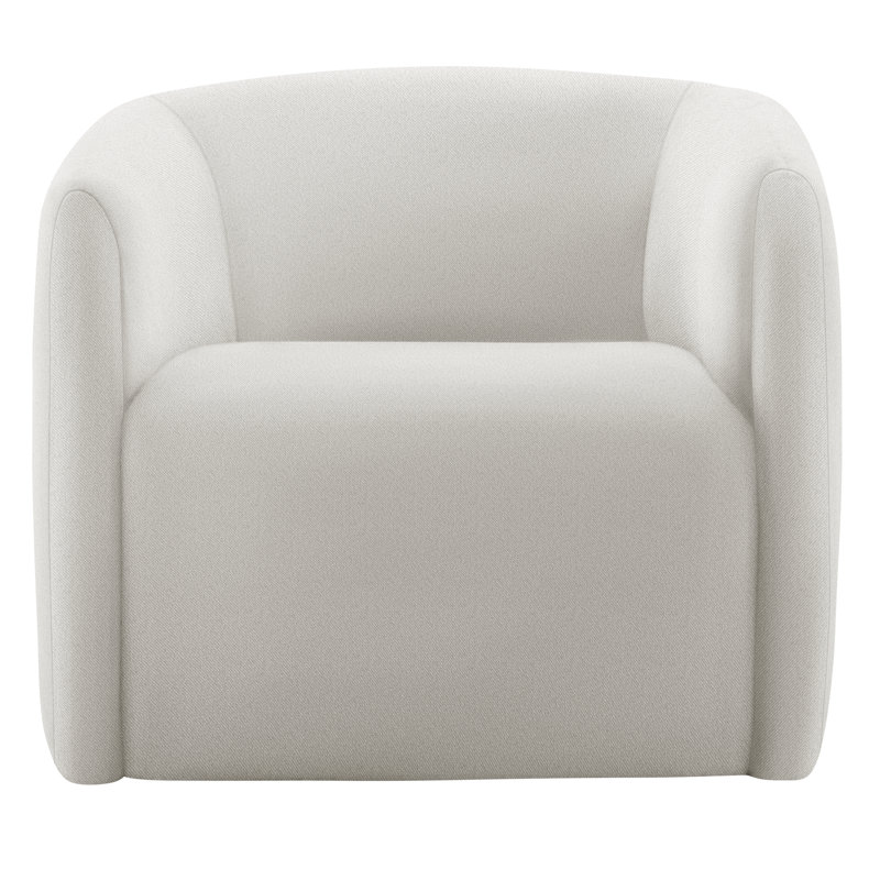 Aline 31'' Wide Swivel Barrel Chair, White 5555-000