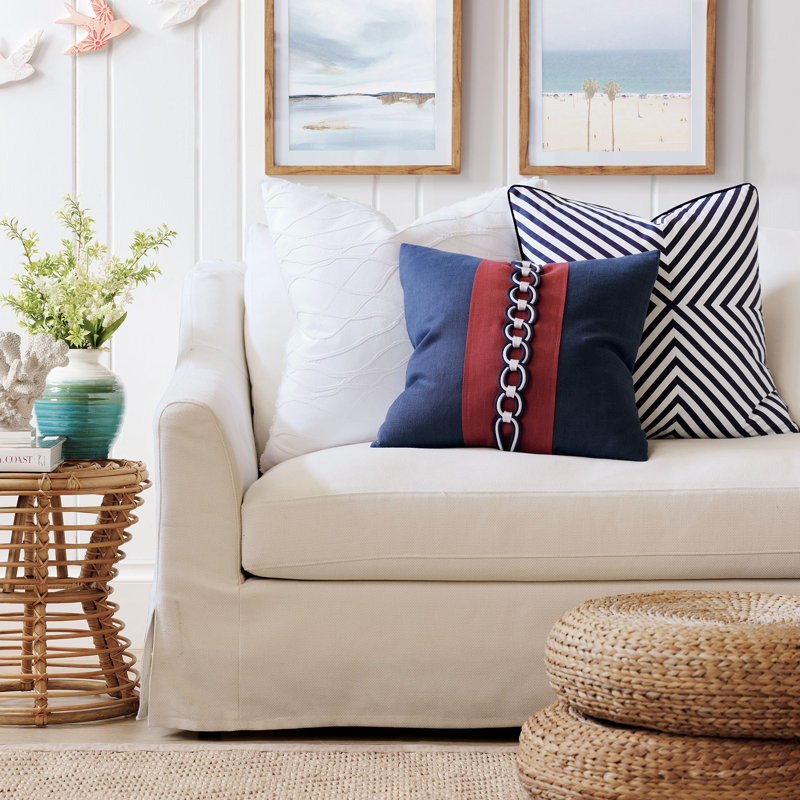 Summerhouse Square Pillow Cover & Insert, Polyester