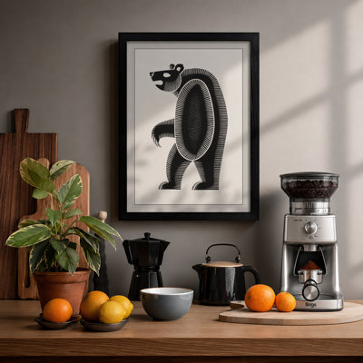 Geometric Bear Abstract - Framed Print