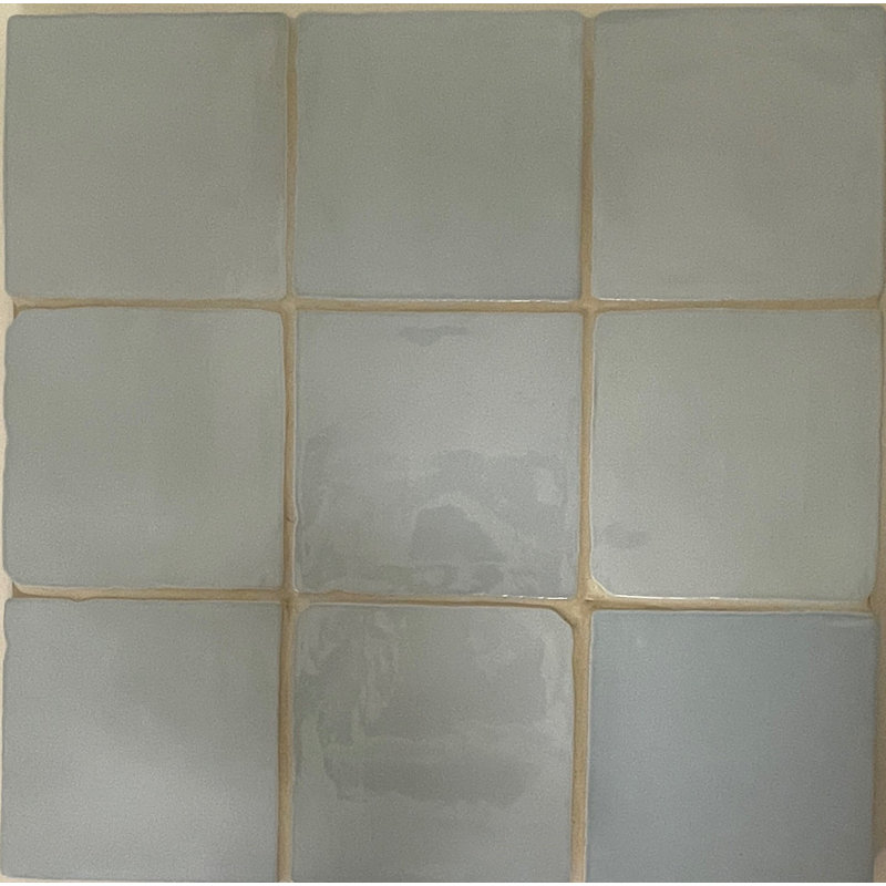 Carreau de céramique 4 "x 4" Zellige, Bleu / Maya