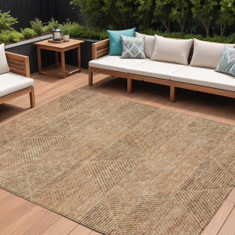 Tapis intérieur / extérieur lavable 10 pi x 14 pi cuivre et terre cuite