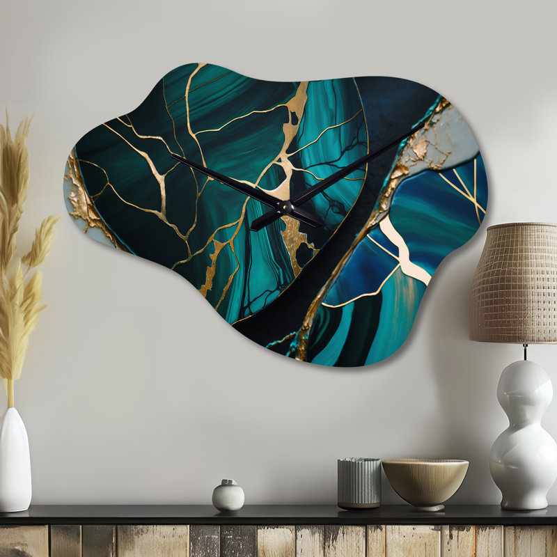Suprident - Cloud Shape Large Green Wall Clock - Unique Shape, Small