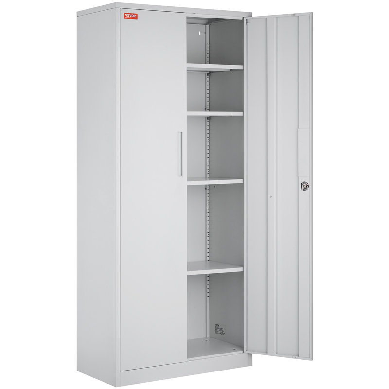 Metal Single Storage Cabinet ( 179.8cm H x 80cm W x 40cm D), White